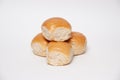 4 mini milk buns stacked Royalty Free Stock Photo