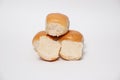 4 mini milk buns stacked Royalty Free Stock Photo