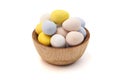 Mini Multicolored Candy Coated Chocolate Easter Eggs Isolated on a White Background Royalty Free Stock Photo