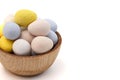 Mini Multicolored Candy Coated Chocolate Easter Eggs Isolated on a White Background Royalty Free Stock Photo