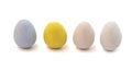 Mini Multicolored Candy Coated Chocolate Easter Eggs Isolated on a White Background Royalty Free Stock Photo