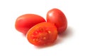 mini organic tomatoes roma on white background Royalty Free Stock Photo