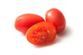 mini organic tomatoes roma on white background Royalty Free Stock Photo