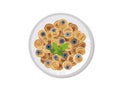 Mini pancake cereal with blueberry breakfast