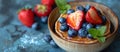 Mini Pancakes With Strawberries and Blueberries Royalty Free Stock Photo