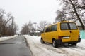 Mini passenger tour van at the countryside