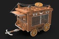 A mini pickup truck car with cages to carry chicken