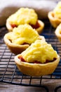 Mini pies with grownd meet Royalty Free Stock Photo
