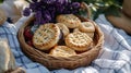 Mini pies and pastries for picnic hampers. Royalty Free Stock Photo