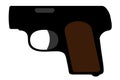 Mini Pistol, Browning. Vector Silhouette Weapon, Gun
