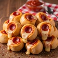 Mini pizza bites with melted cheese and pepperoni slices Royalty Free Stock Photo