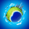 Mini planet concept. Business and travel. Royalty Free Stock Photo
