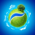 Mini planet concept green planet Royalty Free Stock Photo