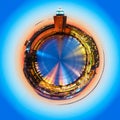 Mini planet with evening scenery of Stockholm, Sweden Royalty Free Stock Photo