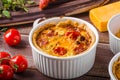 Mini quiche with sausage Royalty Free Stock Photo