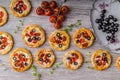 Mini quiche with sausage Royalty Free Stock Photo