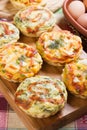 Mini quiche with spinach and vegetables