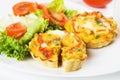 Mini quiche with vegetables