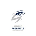 Mini Racing Drone freestyle logo in letter S alphabet shape