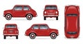 Mini red car vector mock-up Royalty Free Stock Photo