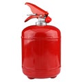 Mini red portable fire extinguisher on isolated white background. Blank fire extinguisher for your design. Royalty Free Stock Photo