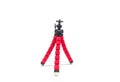 Mini red tripod isolated on white background,with clipping path Royalty Free Stock Photo