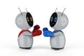 Mini robot with boxing gloves Royalty Free Stock Photo