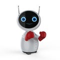 Mini robot with boxing gloves Royalty Free Stock Photo