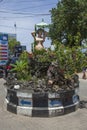 Mini roundabout with mermaid statue in Sanur, Bali, Indonesia.
