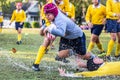 Mini Rugby match with boys player