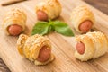 Mini sausage wrapped in puff pastry