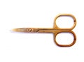 Mini scissors in a white background. Small scissors for cutting eyebrows and nose hair Royalty Free Stock Photo