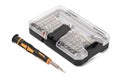 mini screwdriver and set of the interchangeable bits with working parts