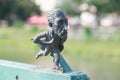 Mini sculpture by the river in Uzhgorod