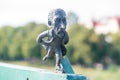 Mini sculpture by the river in Uzhgorod