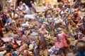 A mini sculptures in Christmas market Vienna, Austria. Royalty Free Stock Photo