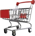 mini shopping cart on a white background