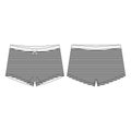Mini-short knickers in blue stripes fabric on white background. Children`s knickers