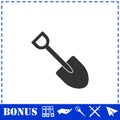 Mini Shovel icon flat Royalty Free Stock Photo