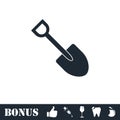 Mini Shovel icon flat Royalty Free Stock Photo