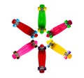 Mini skateboards on white Royalty Free Stock Photo