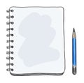 Mini sketchbook and pebcil Mockup blank paper hand drawn vector