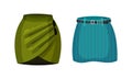 Mini skirts set. Fashion female apparel cartoon vector illustration Royalty Free Stock Photo
