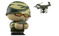 Mini soldier with drone.