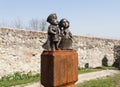 Mini-statue of Countess Ilona Zrini and Count Imre Tekeli in castle Palanok photo, Mukachevo, Ukraine
