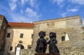 Mini-statue of the medieval couple of Countess Ilona Zrini and Count Imre Tekeli in castle Palanok, Mukachevo