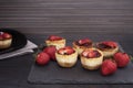 Mini strawberry cheesecake in muffin forms