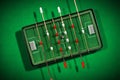 Mini Table Football Game with Soccer Ball Royalty Free Stock Photo