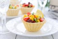 Mini tart with corn, kidney beans and avocado salad for holiday