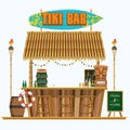 Tropical beach mini tiki bar